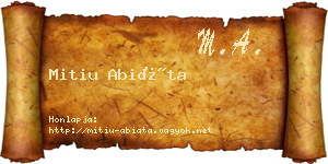 Mitiu Abiáta névjegykártya
